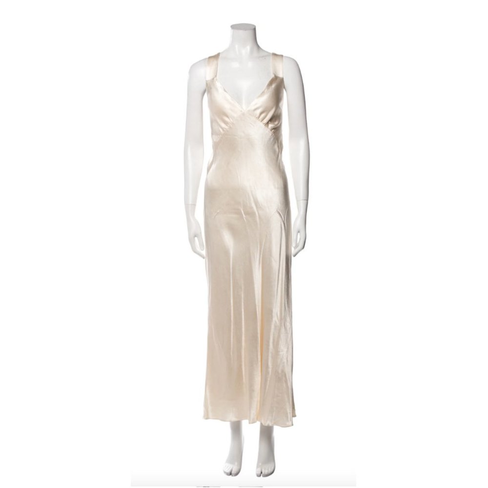 SHONA JOY V-Neck Long Dress w/ Tags Size: L | US 8